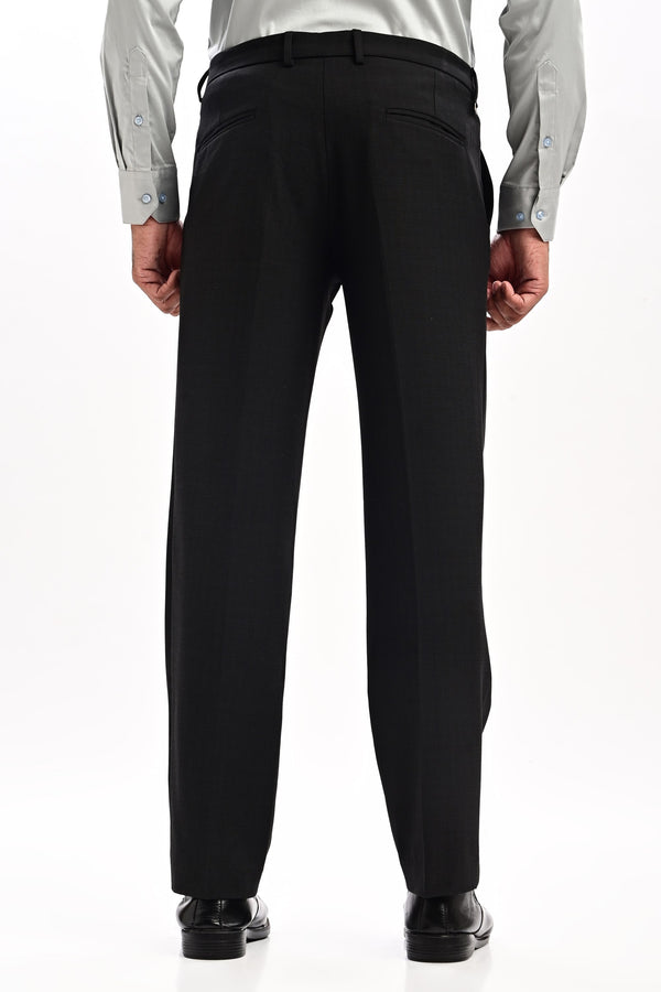 Sterling Micro-Check Formal Trousers — Graphite Black