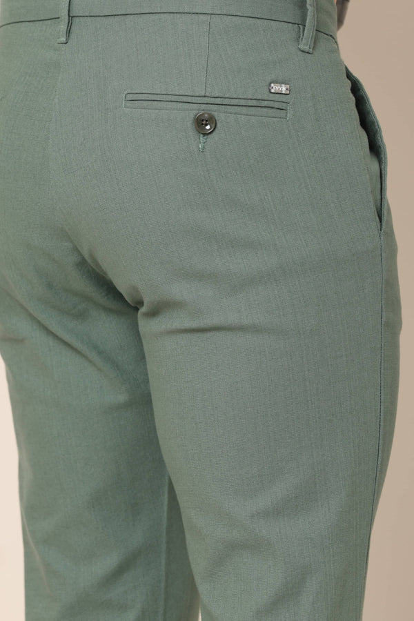 Classic Olive Green Cotton Lenin Chinos (image 6)