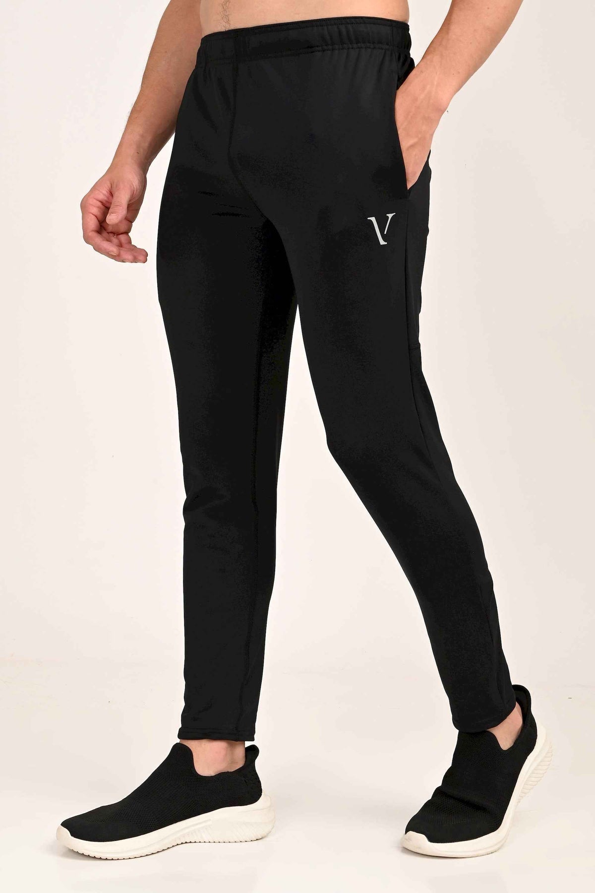 Active Stretch Track Pants in Black
