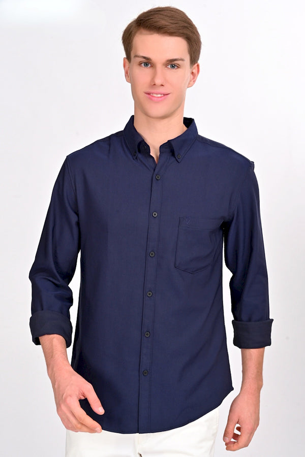Solid Martin Brax Navy Blue Shirt