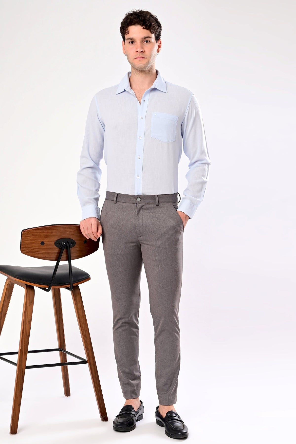 Upgraded Twill Weave Trouser in Stone Grey