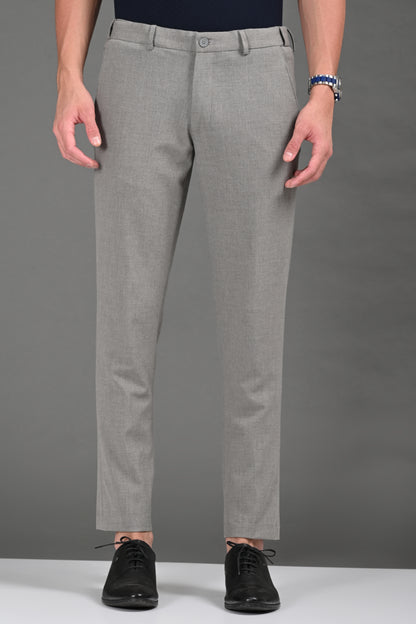 Omniwear Automatic Series – Grey Ankle Fit 4-Way Stretch Trousers - IVYN