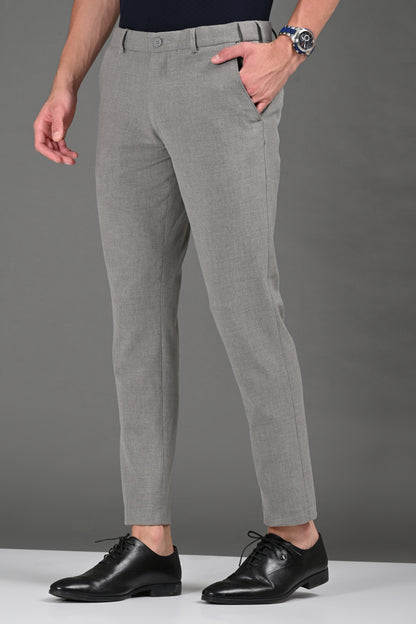Omniwear Automatic Series – Grey Ankle Fit 4-Way Stretch Trousers - IVYN