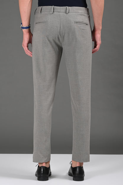 Omniwear Automatic Series – Grey Ankle Fit 4-Way Stretch Trousers - IVYN