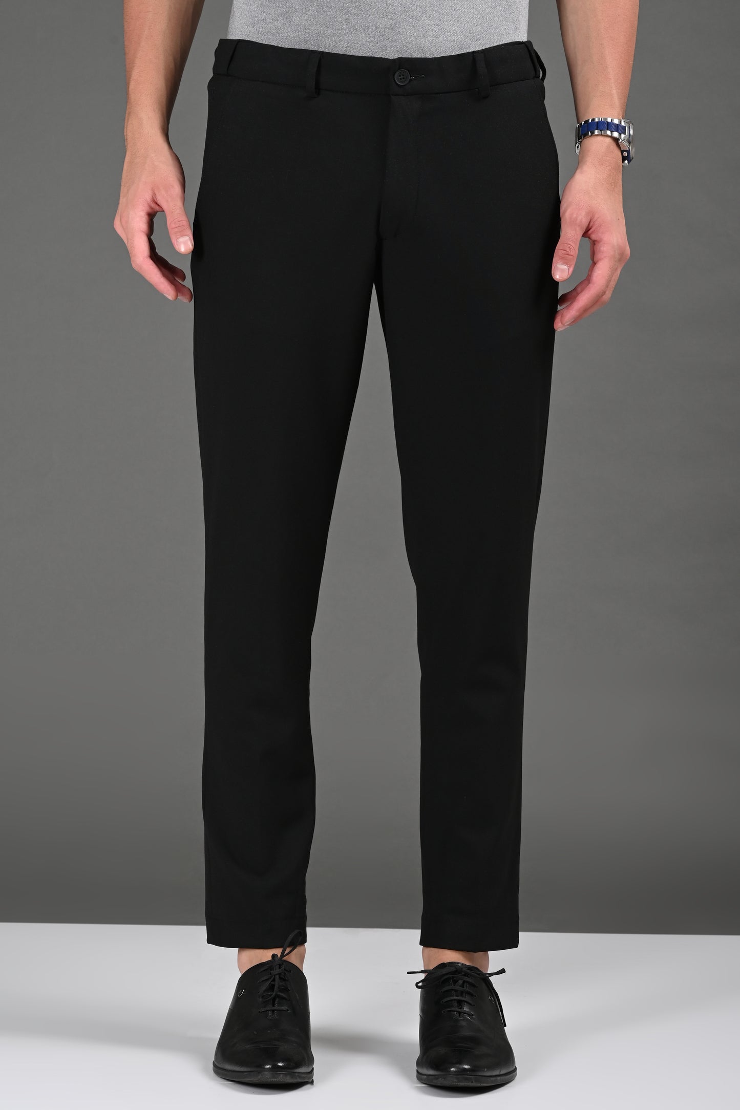 Omniwear Automatic Series – Jet Black Ankle Fit 4-Way Stretch Trousers