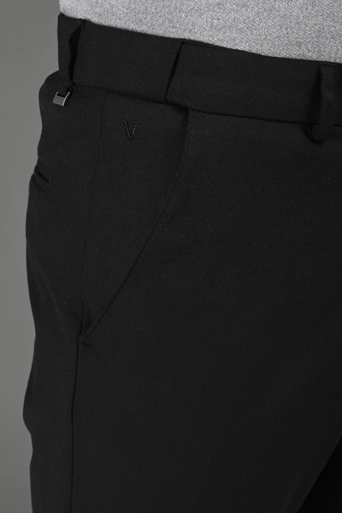 Omniwear Automatic Series – Jet Black Ankle Fit 4-Way Stretch Trousers