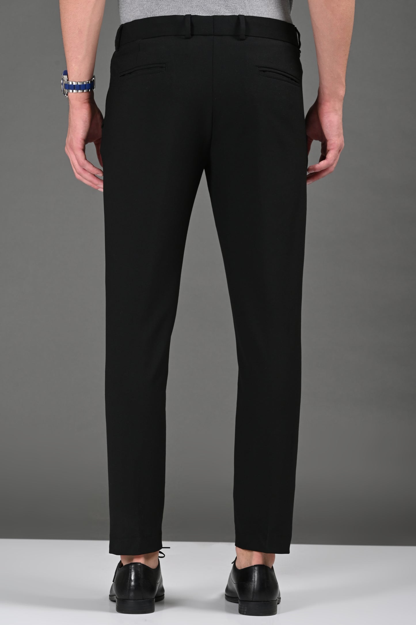Omniwear Automatic Series – Jet Black Ankle Fit 4-Way Stretch Trousers