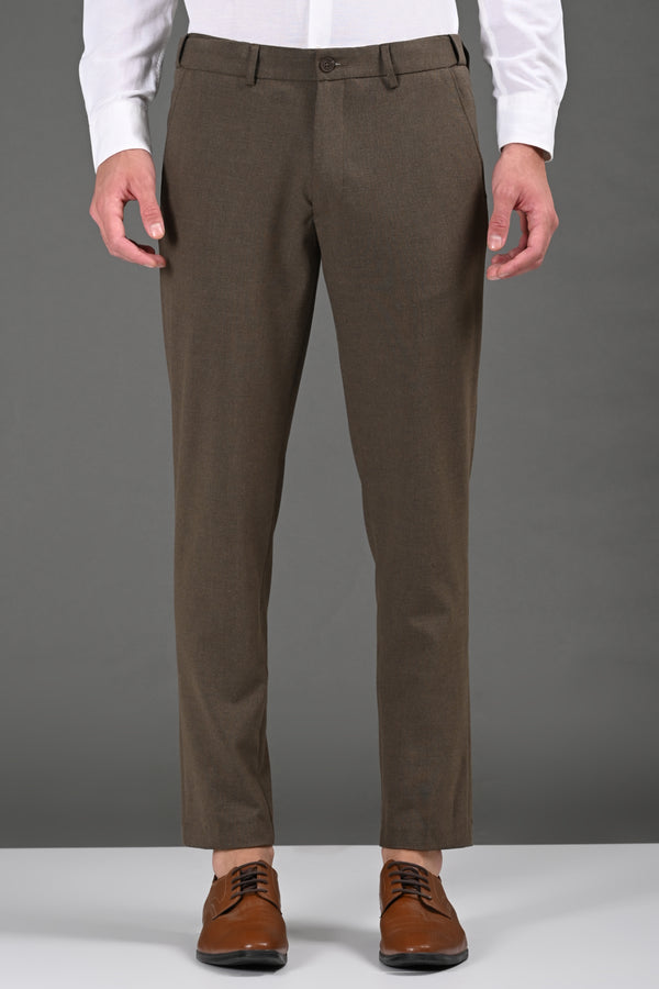 Omniwear Automatic Series – Ankle Fit 4-Way Stretch Trousers - Rich Brown Mélange (image 3)