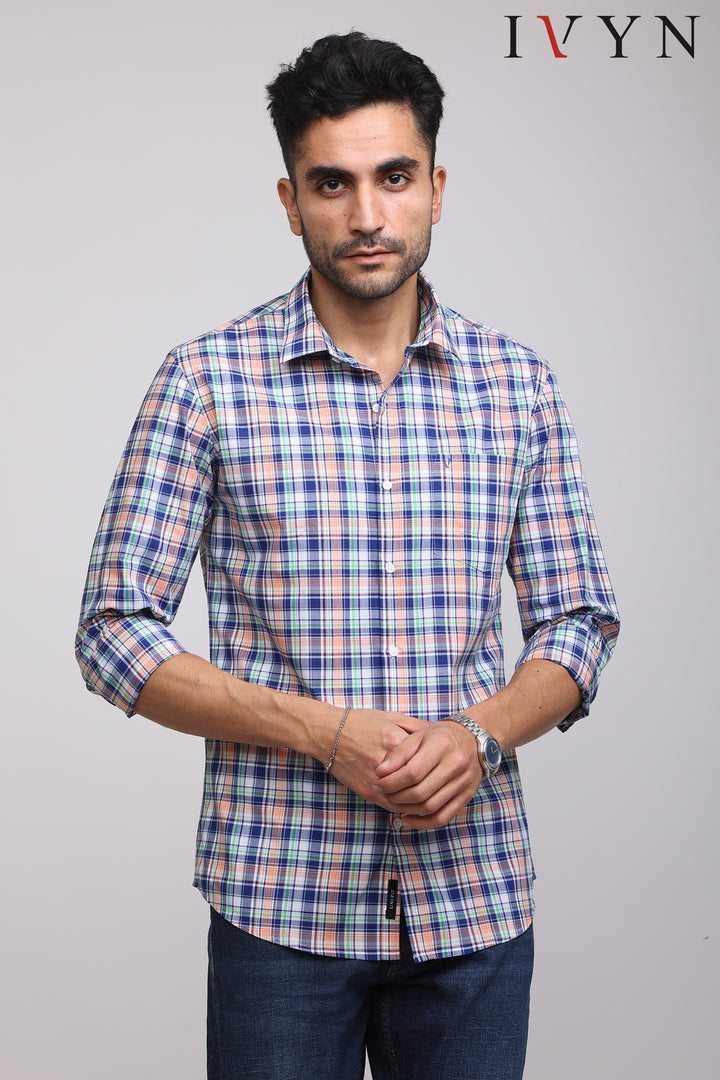 Ivyn Classic Plaid Casual Check Shirt for Men's - IVYN