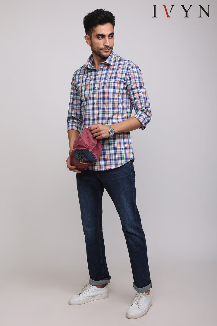 Ivyn Classic Plaid Casual Check Shirt for Men's - IVYN