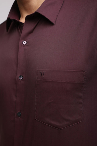Premium Maroon Solid Shirt - IVYN