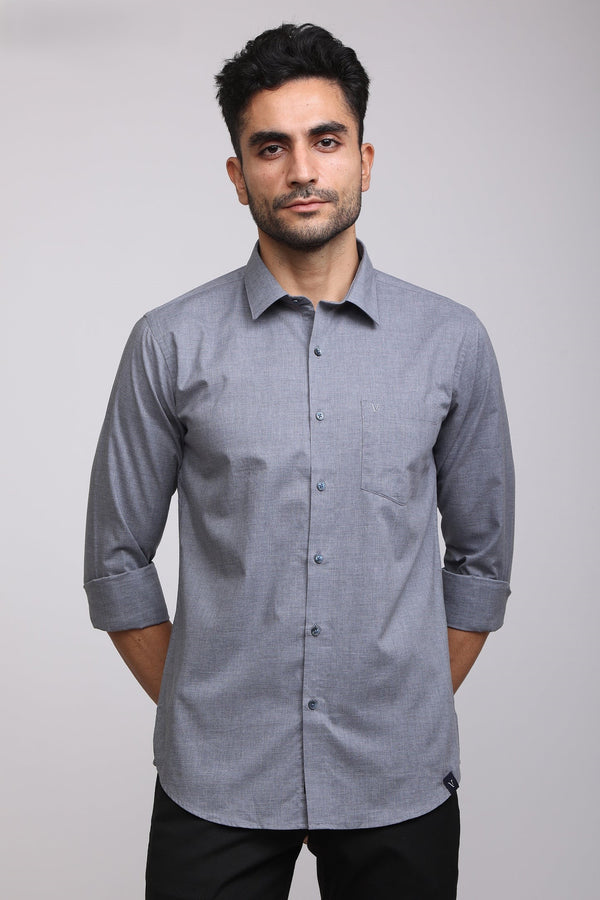 Classic Charcole Mélange Grey Casual shirt