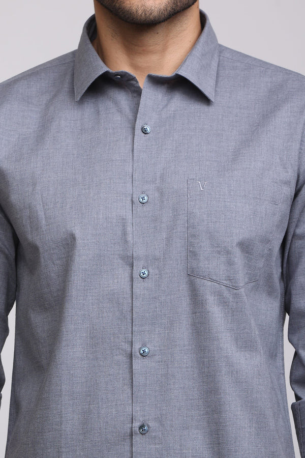 Classic Charcole Mélange Grey Casual shirt — alternate view