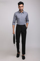 Classic Charcole Mélange Grey Casual shirt - IVYN