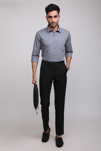 Classic Charcole Mélange Grey Casual shirt - IVYN