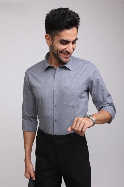 Classic Charcole Mélange Grey Casual shirt - IVYN