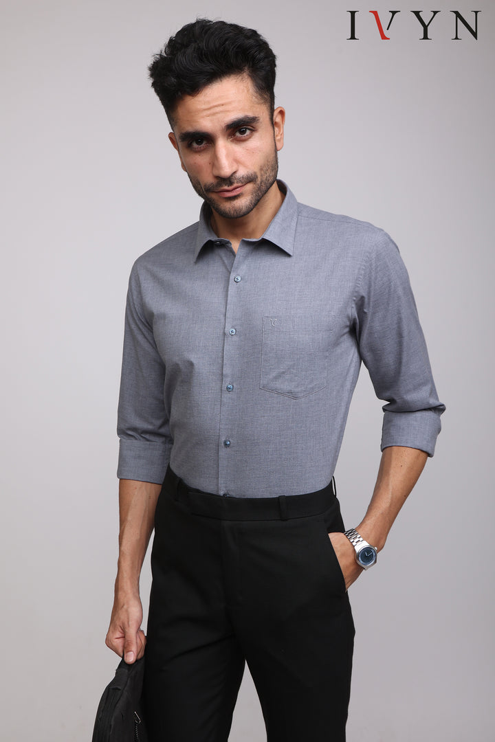 Ivyn Classic Charcole Grey Business Casual shirt - IVYN