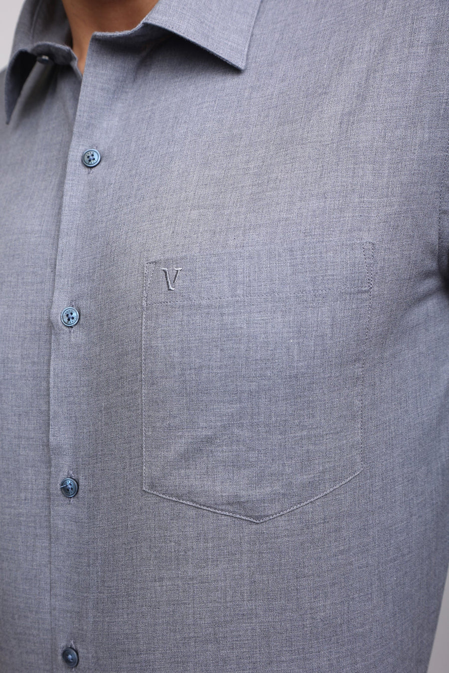 Classic Charcole Mélange Grey Casual shirt - IVYN