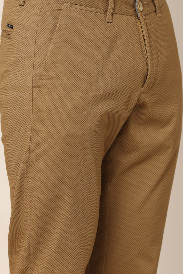 EarthTone Printed Brown Cotton Pants - IVYN