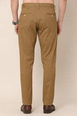 Classic Chocolate  Brown Cotton Checked Chinos - IVYN