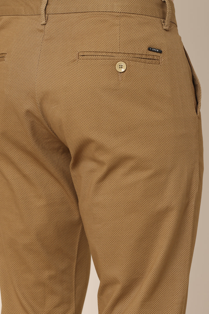 EarthTone Printed Brown Cotton Pants - IVYN