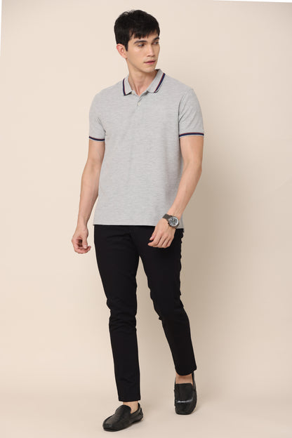Classic Black Dobby Cotton Chinos - IVYN