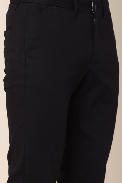 Classic Black Dobby Cotton Chinos - IVYN