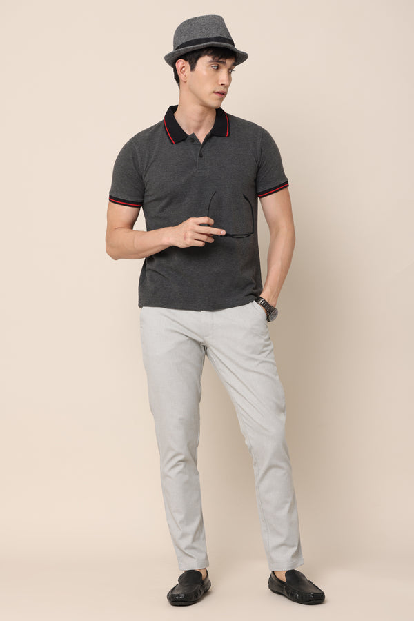 Dobby Grey Cotton Pant