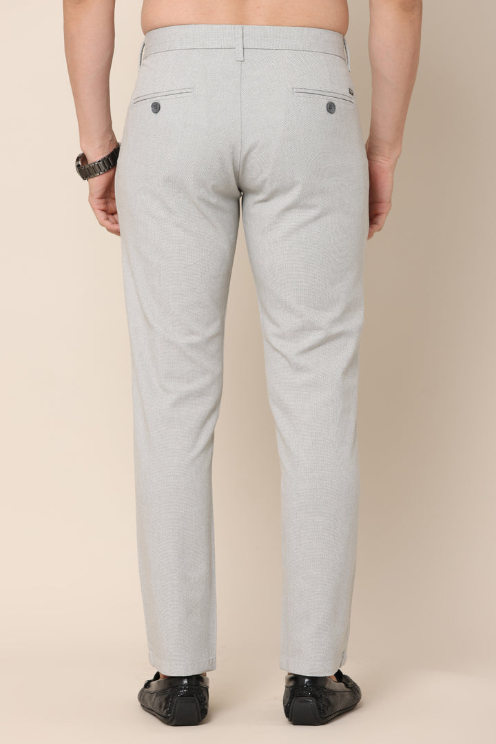 Dobby Grey Cotton Pants - IVYN