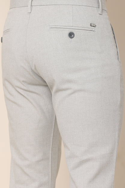 Dobby Grey Cotton Pants - IVYN
