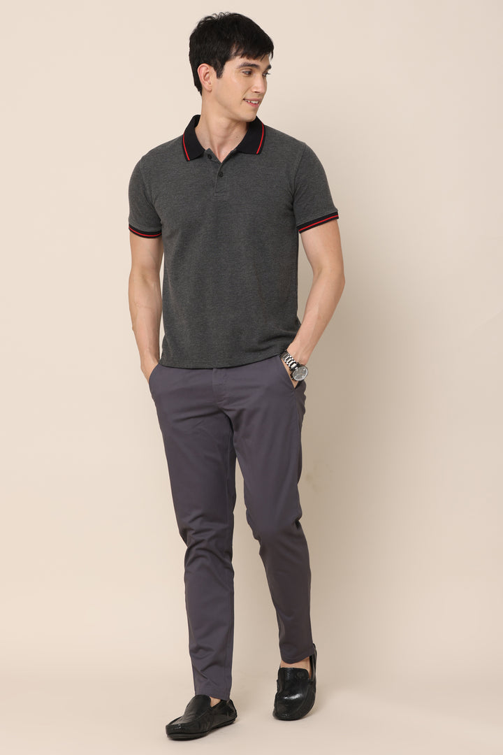 ShadowBlend Dark Grey Cotton Pants - IVYN