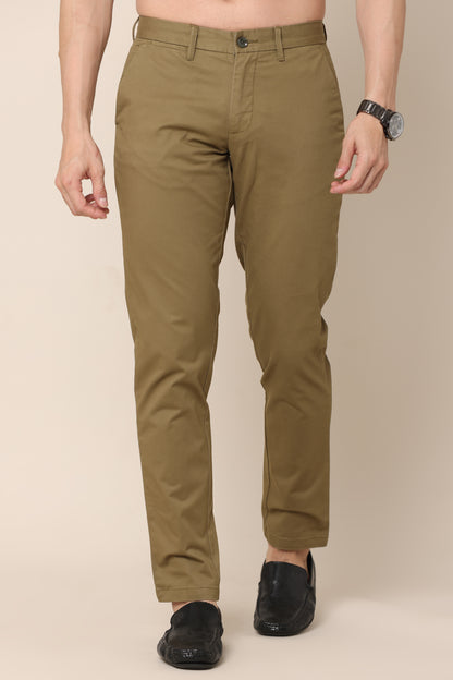 IvoryBlend Olive Green Cotton Pants - IVYN