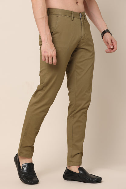 IvoryBlend Olive Green Cotton Pants - IVYN