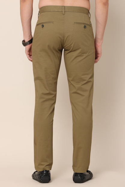 IvoryBlend Olive Green Cotton Pants - IVYN