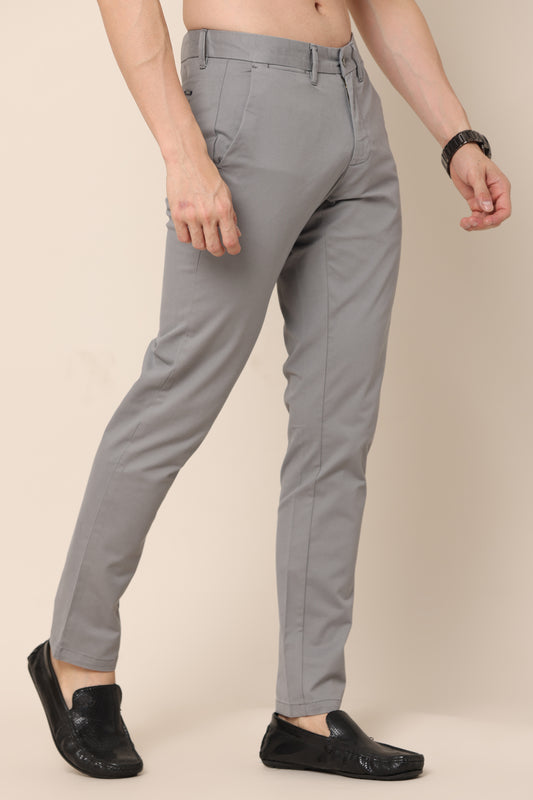 Zenith Mild Grey Cotton Pants - IVYN