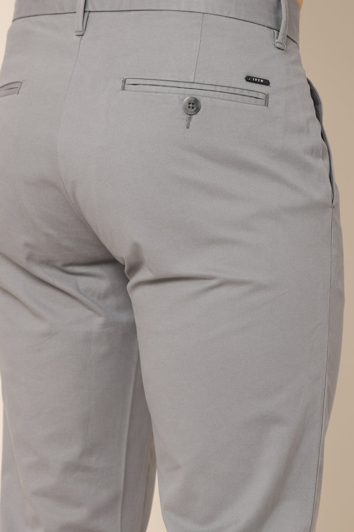 Zenith Mild Grey Cotton Pants - IVYN