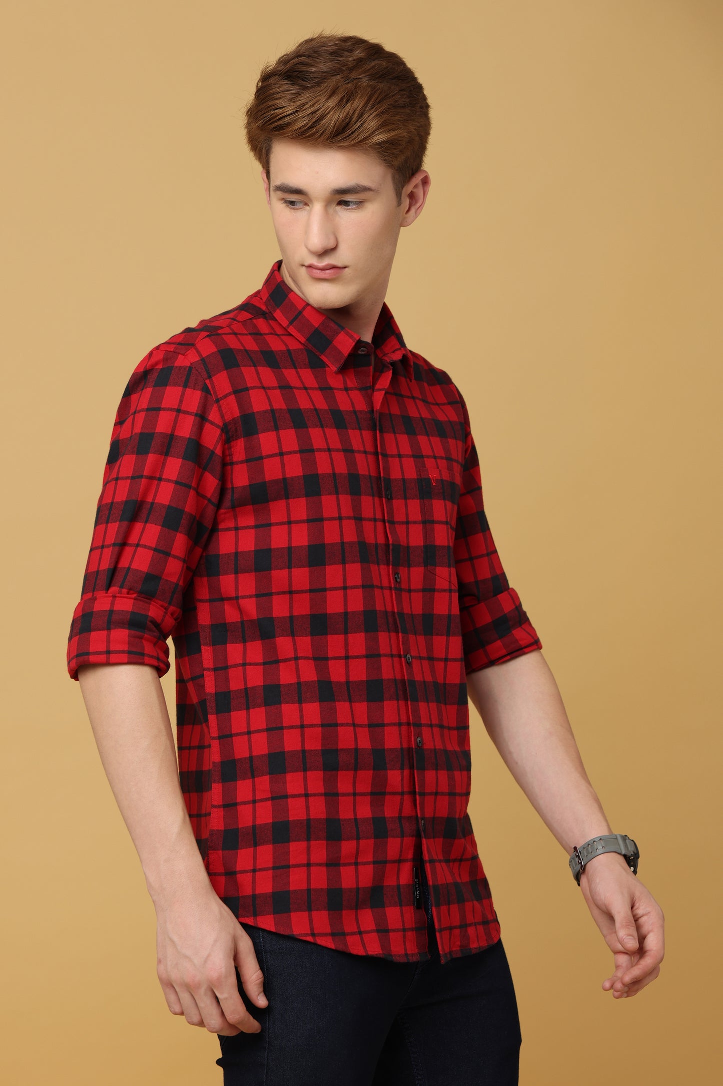 Noble Red Black Classic Check Shirt - IVYN