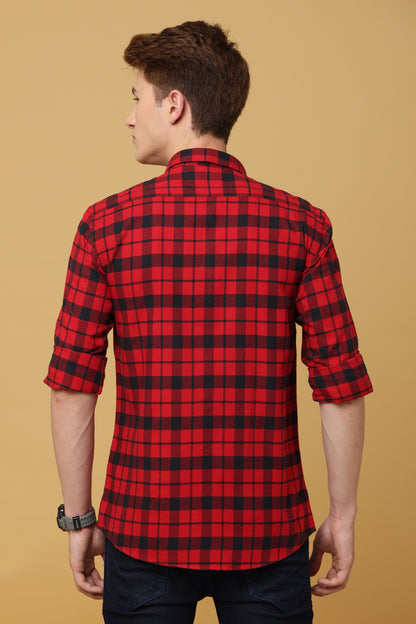 Noble Red Black Classic Check Shirt - IVYN