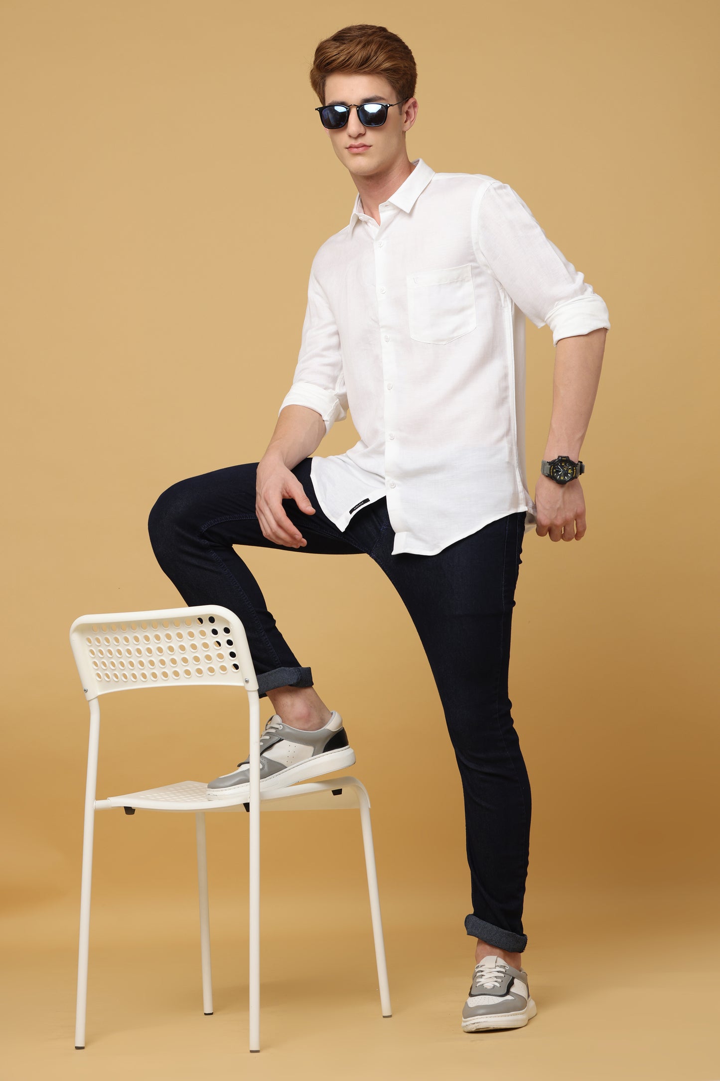 Eleganza Classic White Spread Collar Shirt - IVYN