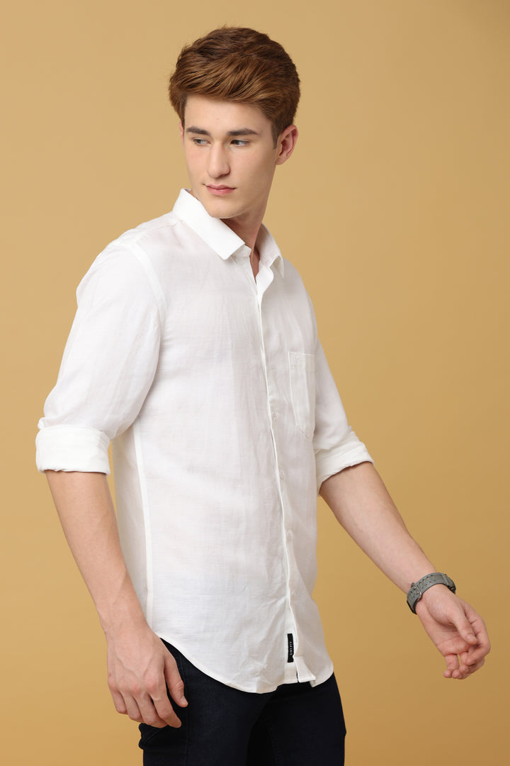 Eleganza Classic White Spread Collar Shirt - IVYN
