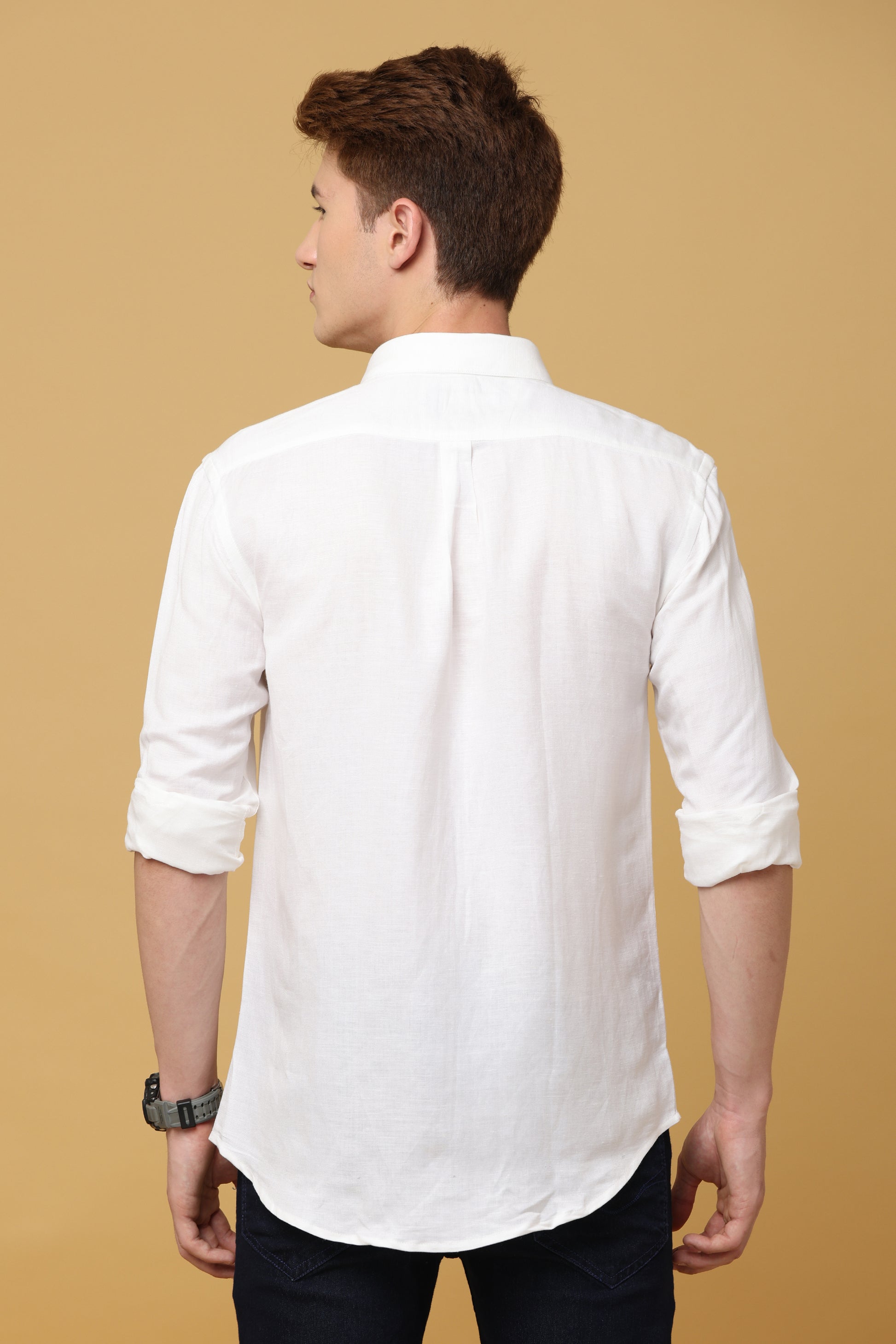 Eleganza Classic White Spread Collar Shirt - IVYN