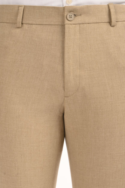 Omniwear Automatic Series – Beige Mélange Ankle Fit 4-Way Stretch Trousers - IVYN