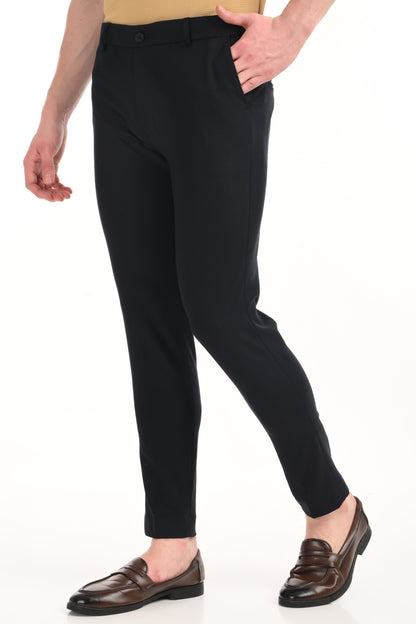 Omniwear Automatic Series – Navy Blue Ankle Fit 4-Way Stretch Trousers - IVYN