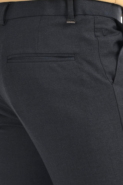 Omniwear Automatic Series – Steel Blue Mélange Ankle Fit 4-Way Stretch Trousers - IVYN