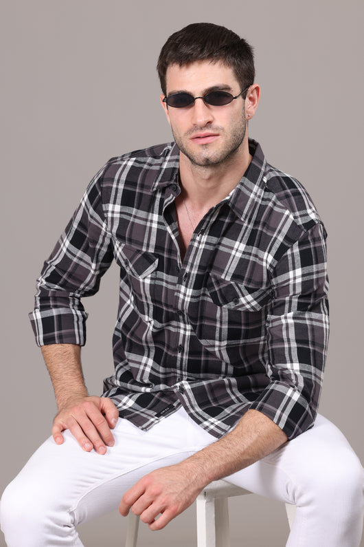 Classic Tri-Tone Flannel Check Shirt - IVYN