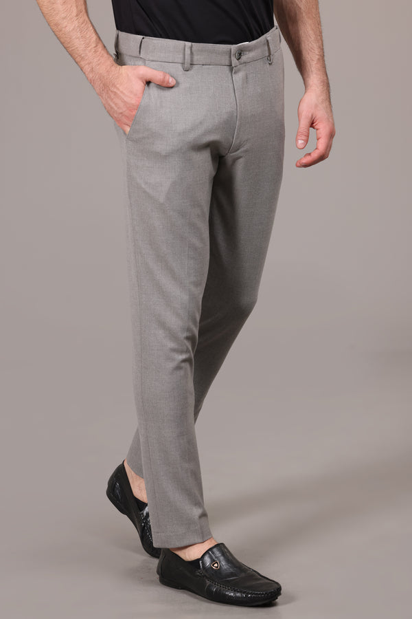 Classic Misty Grey Tailored Formal Pants - IVYN
