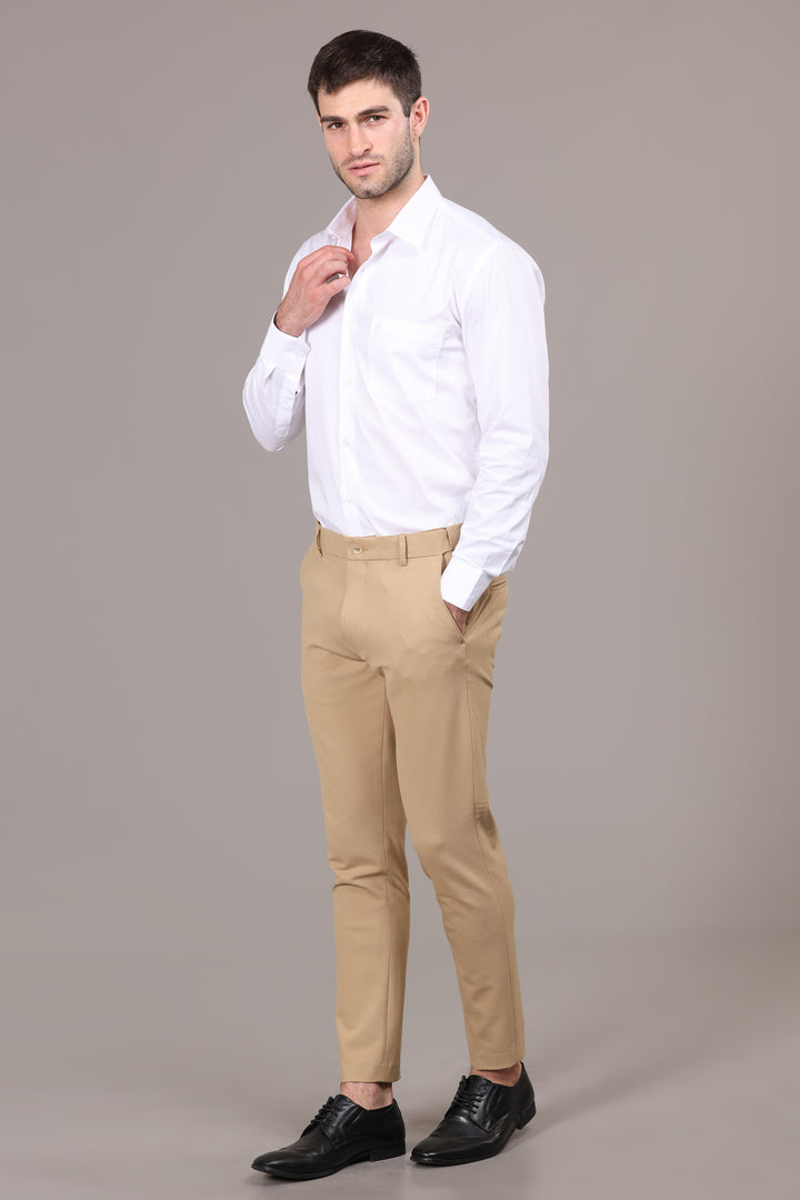 Classic Beige Elegance Formal Pants - IVYN