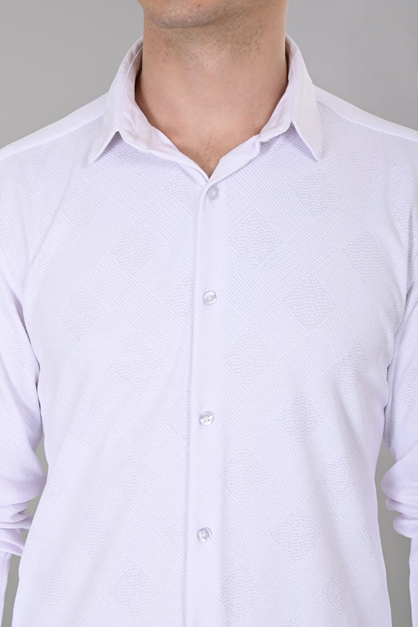 White Jakarta 4-Way Stretch Textured Shirt — alternate view