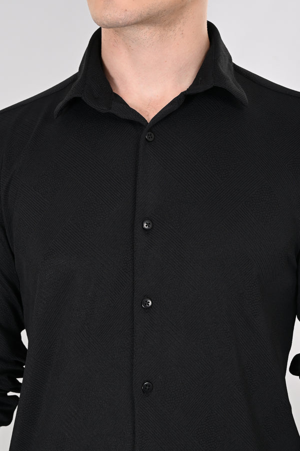 Black Jakarta 4-Way Stretch Textured Shirt — alternate view
