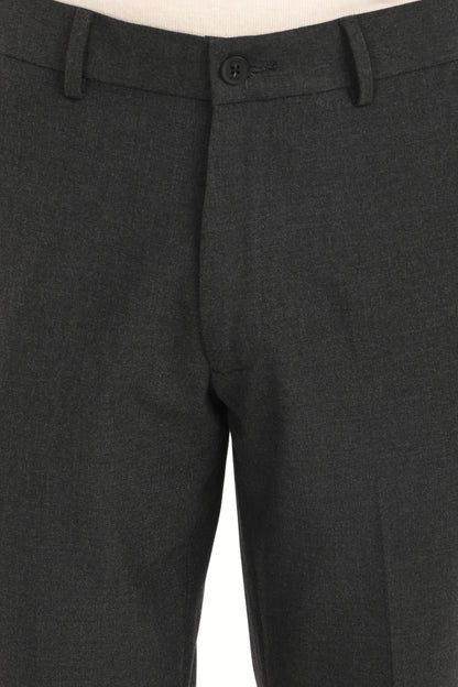Men's Straight Fit 4-Way Stretch Lycra Trousers - Charcoal Black - IVYN